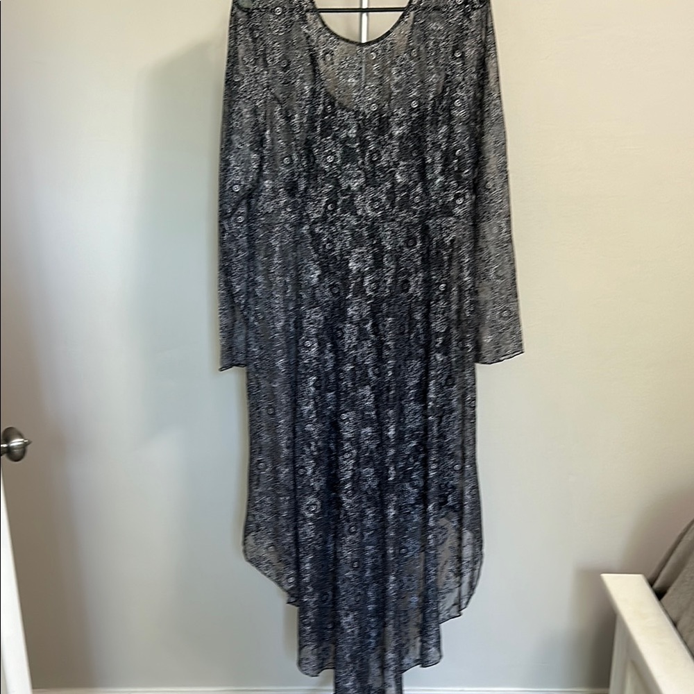 NBW Black and Silver Asymmetrical High-Low Gown